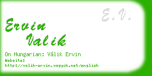 ervin valik business card